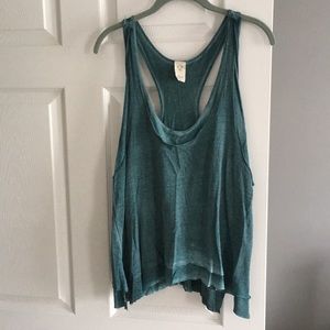 Free People Karmen Deep Cowl Neck Tank in Green